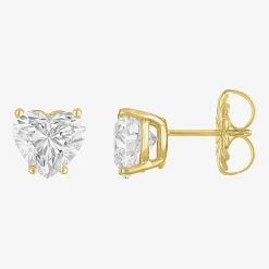 ( E-F/Si1-Si2 ) 3 CT. T.W. Lab-Grown Diamond 14K Gold 8.1mm Heart Stud Earrings