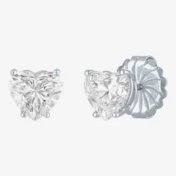 ( E-F/Si1-Si2 ) 3 CT. T.W. Lab-Grown Diamond 14K Gold 8.1mm Heart Stud Earrings