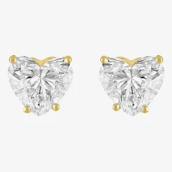 ( E-F/Si1-Si2 ) 3 CT. T.W. Lab-Grown Diamond 14K Gold 8.1mm Heart Stud Earrings