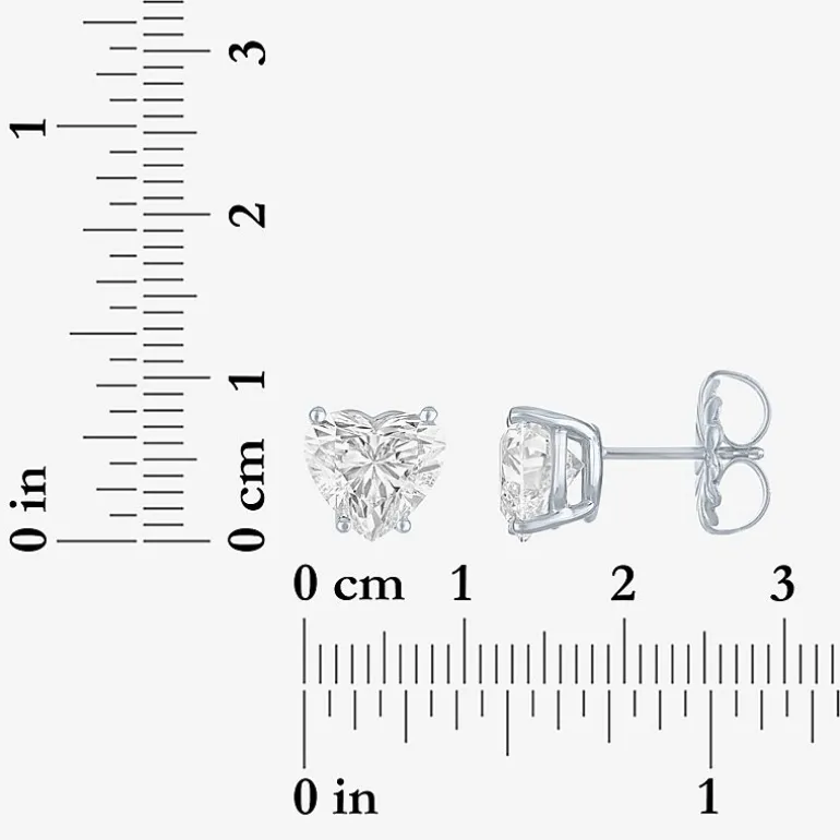 ( E-F/Si1-Si2 ) 3 CT. T.W. Lab-Grown Diamond 14K Gold 8.1mm Heart Stud Earrings
