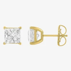 ( E-F/Si1-Si2 ) 4 CT. T.W. Lab-Grown Diamond 14K Gold 7mm Princess Stud Earrings