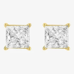( E-F/Si1-Si2 ) 4 CT. T.W. Lab-Grown Diamond 14K Gold 7mm Princess Stud Earrings