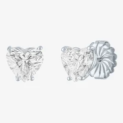 ( E-F/Si1-Si2 ) 4 CT. T.W. Lab-Grown Diamond 14K Gold 8.5mm Heart Stud Earrings