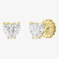 ( E-F/Si1-Si2 ) 4 CT. T.W. Lab-Grown Diamond 14K Gold 8.5mm Heart Stud Earrings