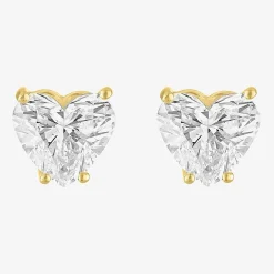 ( E-F/Si1-Si2 ) 4 CT. T.W. Lab-Grown Diamond 14K Gold 8.5mm Heart Stud Earrings