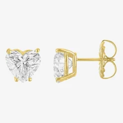 ( E-F/Si1-Si2 ) 4 CT. T.W. Lab-Grown Diamond 14K Gold 8.5mm Heart Stud Earrings