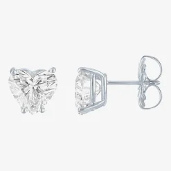 ( E-F/Si1-Si2 ) 4 CT. T.W. Lab-Grown Diamond 14K Gold 8.5mm Heart Stud Earrings