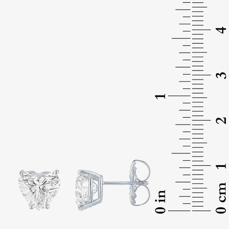( E-F/Si1-Si2 ) 4 CT. T.W. Lab-Grown Diamond 14K Gold 8.5mm Heart Stud Earrings