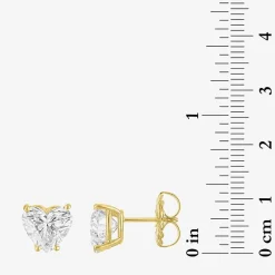 ( E-F/Si1-Si2 ) 4 CT. T.W. Lab-Grown Diamond 14K Gold 8.5mm Heart Stud Earrings