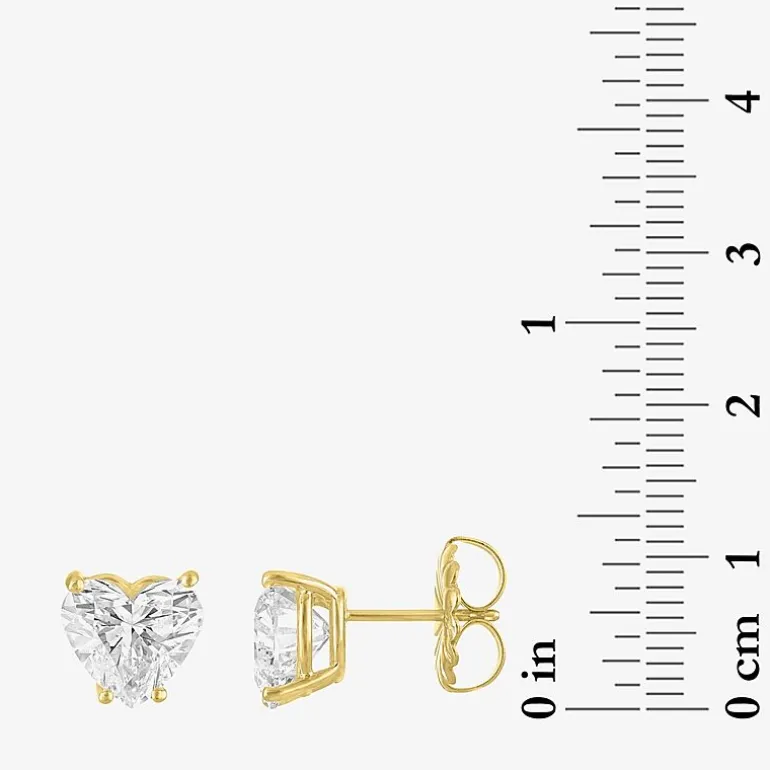 ( E-F/Si1-Si2 ) 4 CT. T.W. Lab-Grown Diamond 14K Gold 8.5mm Heart Stud Earrings