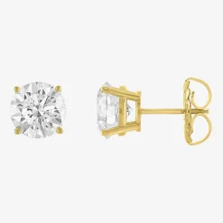 ( E-F/Si1-Si2 ) 4 CT. T.W. Lab-Grown Diamond 14K Gold 8mm Round Stud Earrings