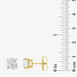 ( E-F/Si1-Si2 ) 4 CT. T.W. Lab-Grown Diamond 14K Gold 8mm Round Stud Earrings
