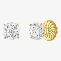 ( E-F/Si1-Si2 ) 4 CT. T.W. Lab-Grown Diamond 14K Gold 8mm Round Stud Earrings