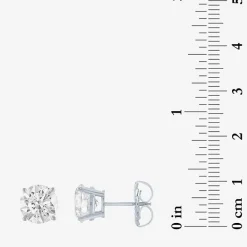 ( E-F/Si1-Si2 ) 4 CT. T.W. Lab-Grown Diamond 14K Gold 8mm Round Stud Earrings