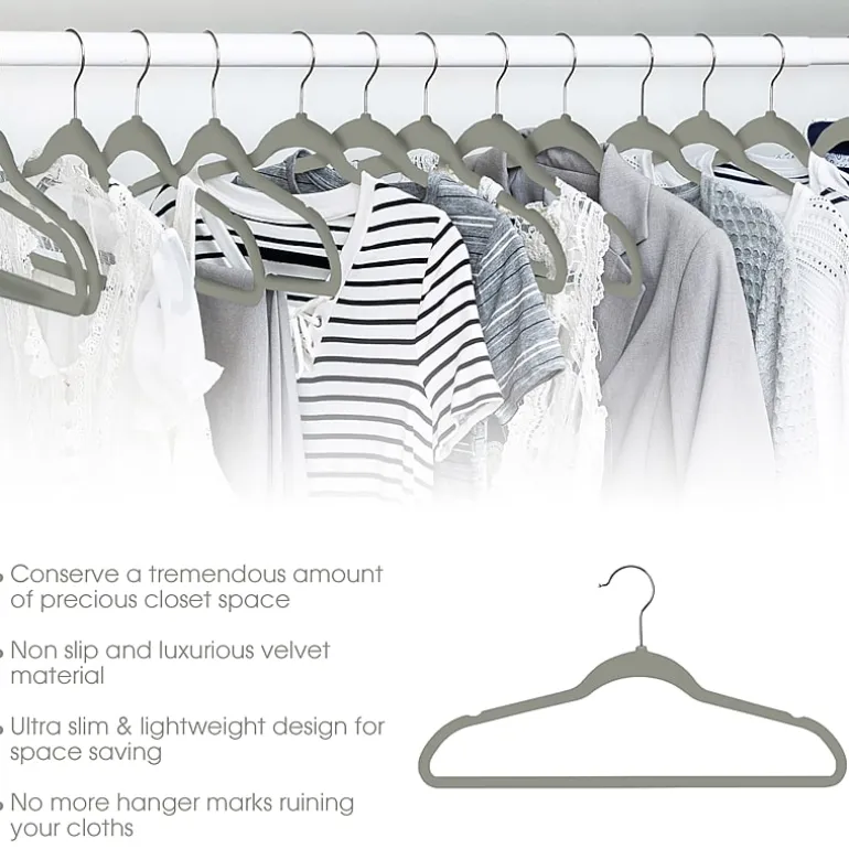 Elama Velvet Slim Profile Heavy Duty Felt 100-pc. Plastic Hangers