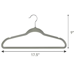 Elama Velvet Slim Profile Heavy Duty Felt 100-pc. Plastic Hangers