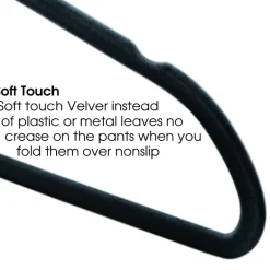 Elama Velvet Slim Profile Heavy Duty Felt 100-pc. Plastic Hangers