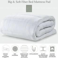 Ella Jayne Big & Soft Mattress Pad Fits 18IN Depth Mattress