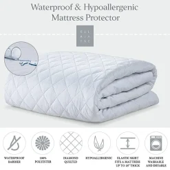 Ella Jayne Breathable Quilted Top Waterproof Mattress Pad 18IN Depth