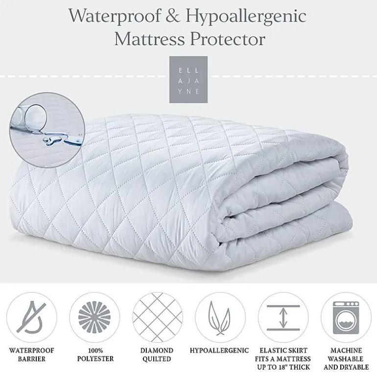 Ella Jayne Breathable Quilted Top Waterproof Mattress Pad 18IN Depth