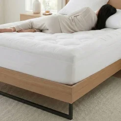 Ella Jayne Lofty 100% Cotton Plush Gel Fiber Filled Mattress Topper