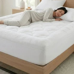 Ella Jayne Lofty 100% Cotton Plush Gel Fiber Filled Mattress Topper