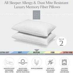 Ella Jayne Signature Memory Fiber Medium Density Bed Pillow Set of 2