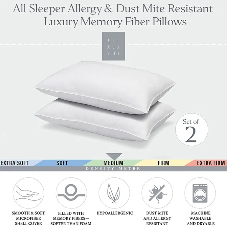 Ella Jayne Signature Memory Fiber Medium Density Bed Pillow Set of 2