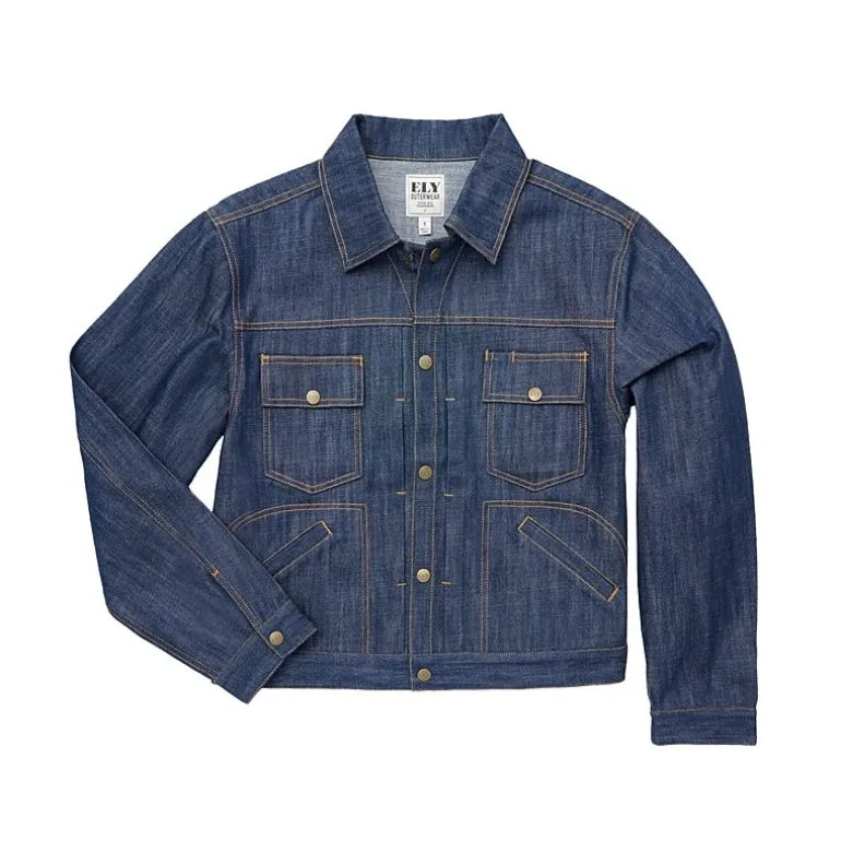 Ely Cattleman Vintage Mens Denim Lightweight Tall Work Jacket