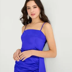 Emerald Sundae Womens Juniors Straight Neck Sleeveless Bodycon Dress