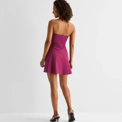 Emerald Sundae Womens Juniors Straight Neck Sleeveless A-Line Dress