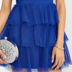Emerald Sundae Womens Juniors Sweetheart Neck Sleeveless Off The Shoulder Fit + Flare Dress