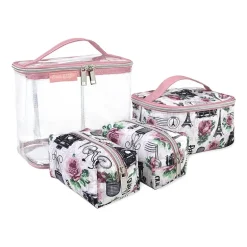 Emma & Chloe 4-pc.Travel Cosmetic Bag Train Set