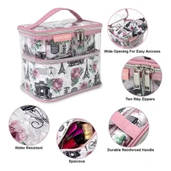 Emma & Chloe 4-pc.Travel Cosmetic Bag Train Set