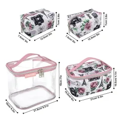 Emma & Chloe 4-pc.Travel Cosmetic Bag Train Set