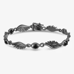 Enchanted Disney Fine Jewelry Maleficent Womens Sterling Silver Maleficent Link Bracelet