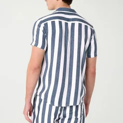 Endless Summer Mens Striped Short Sleeve Swim Shirt