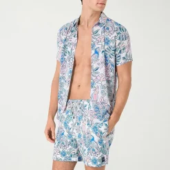 Endless Summer Mens Striped Short Sleeve Swim Shirt