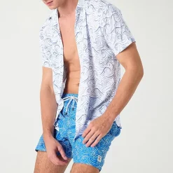 Endless Summer Mens Striped Short Sleeve Swim Shirt