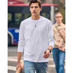 Enigma Meadows Plain Crew Neck Long Sleeve Casual T-Shirt
