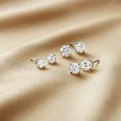 Ever Star 1 3/8 CT. T.W. Lab-Grown (G / SI1-SI2)  Diamond 10K or 14K Gold Round Stud Earrings