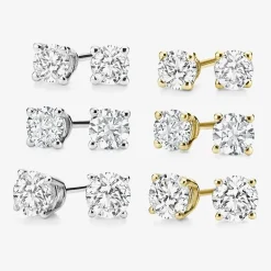 Ever Star 3/4 CT. T.W. Lab-Grown (G / SI1-SI2) Diamond 10K or 14K Gold Round Stud Earrings
