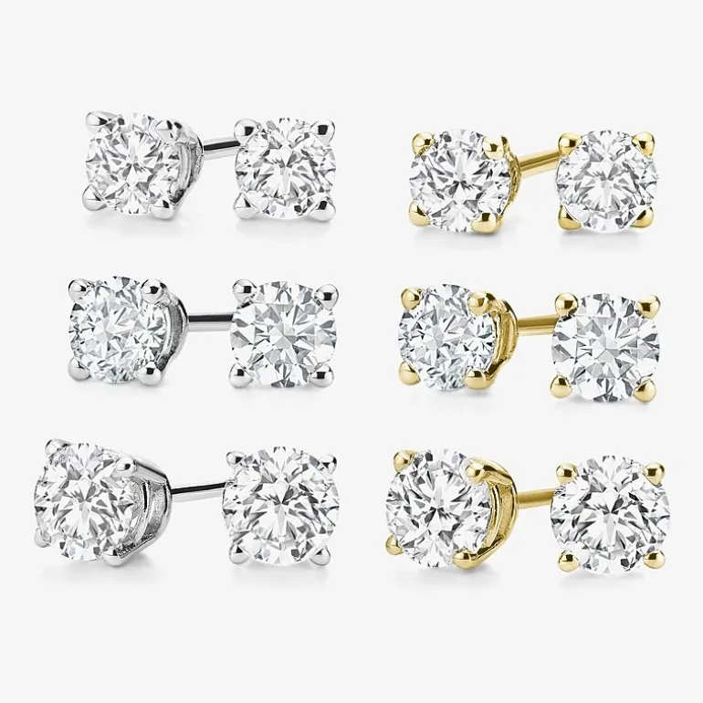 Ever Star 3/4 CT. T.W. Lab-Grown (G / SI1-SI2) Diamond 10K or 14K Gold Round Stud Earrings