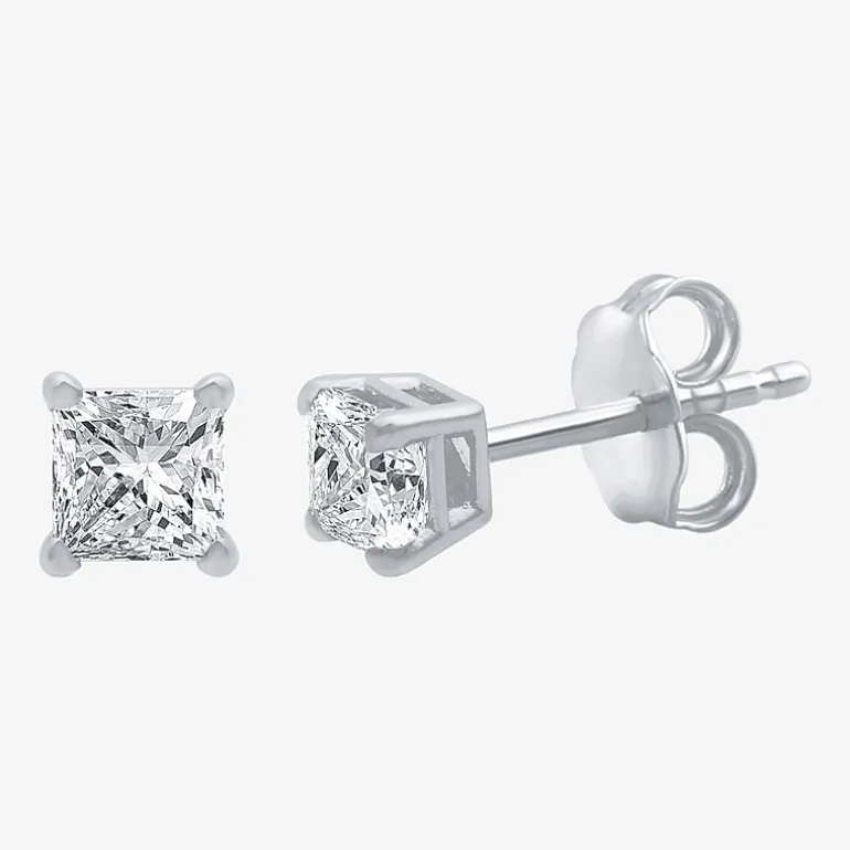 Everstar 1/2 CT. T.W. Lab-Grown (G / SI1-SI2) Diamond Princess-cut Stud Earrings in 10K or 14K Gold
