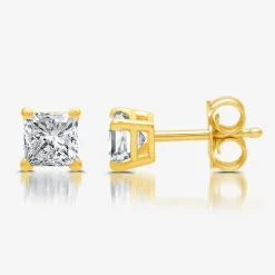 Everstar 1/2 CT. T.W. Lab-Grown (G / SI1-SI2) Diamond Princess-cut Stud Earrings in 10K or 14K Gold