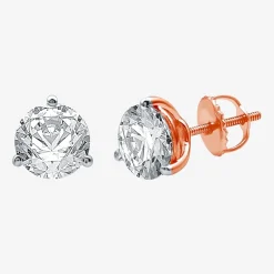 Ever Star (E-F / Si1-Si2) 3 CT. T.W. Lab Grown White Diamond 14K Gold 8.3mm Round Stud Earrings