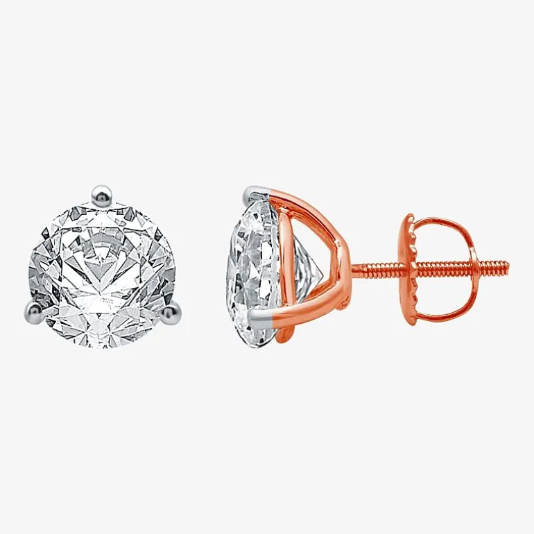 Ever Star (E-F / Si1-Si2) 3 CT. T.W. Lab Grown White Diamond 14K Gold 8.3mm Round Stud Earrings