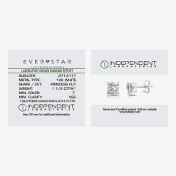Ever Star (F / Vs2) 1 1/2 CT. T.W. Lab Grown White Diamond 14K Gold Stud Earrings