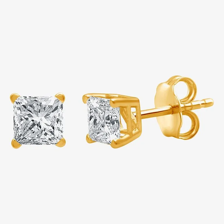 Ever Star (G / SI1-SI2) 1 CT. T.W. Lab-Grown Diamond Princess-cut Stud Earrings in 10K or 14K Gold