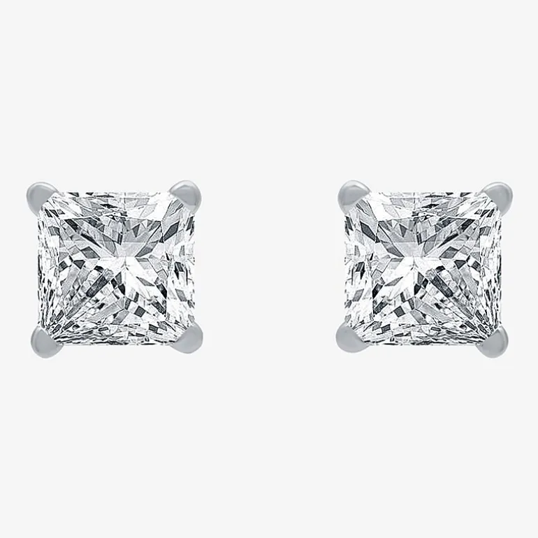 Ever Star (G / SI1-SI2) 1 CT. T.W. Lab-Grown Diamond Princess-cut Stud Earrings in 10K or 14K Gold